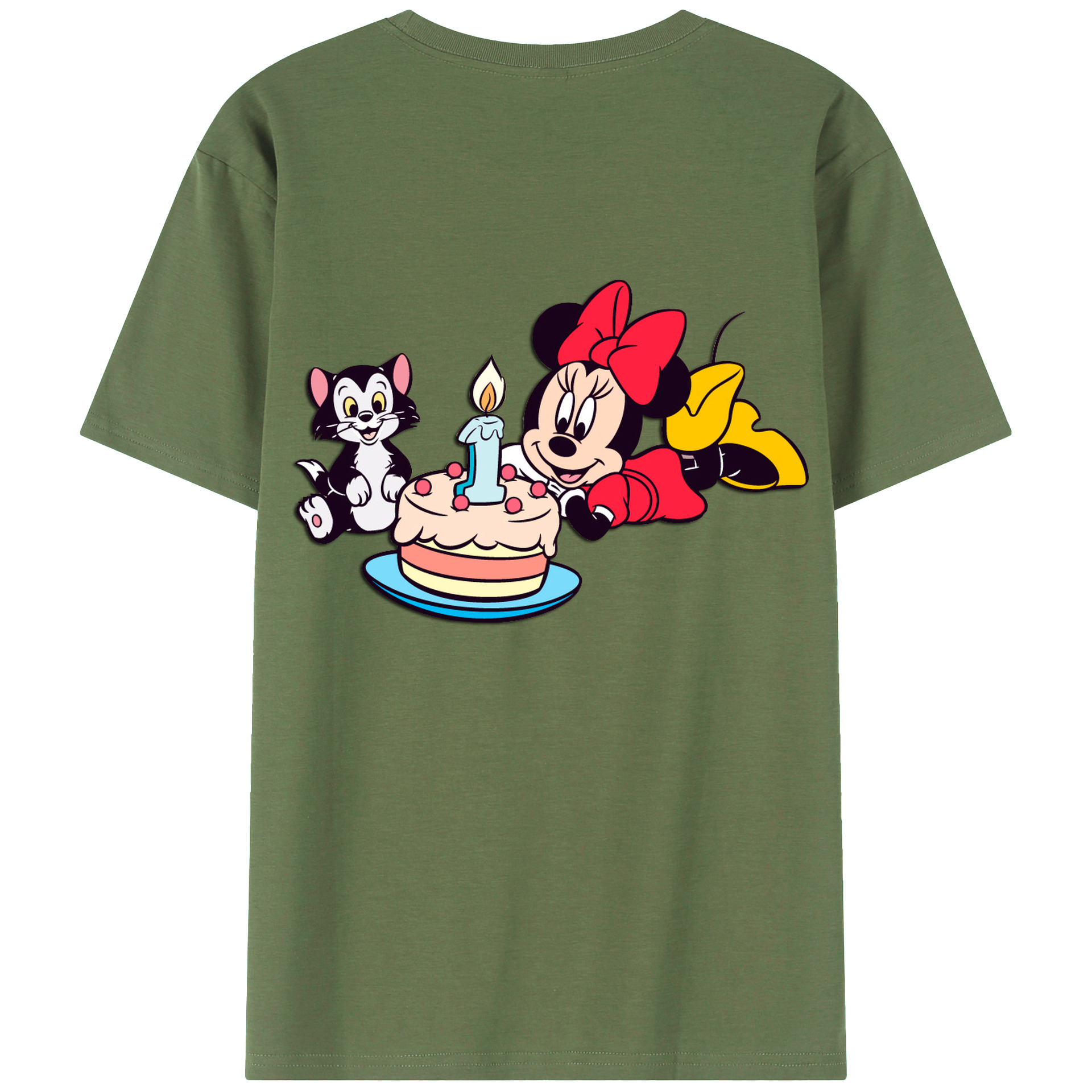 ミッキーマウス Mickey Mouse 綿100％ メンズ半袖Tシャツ（バックプリント） 通気性